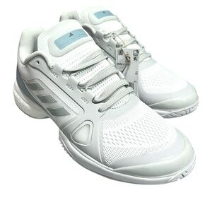 NWT STELLA MCCARTNEY adidas Stella Court Tennis Shoes Sneakers WhT/Slvr/Blue 8